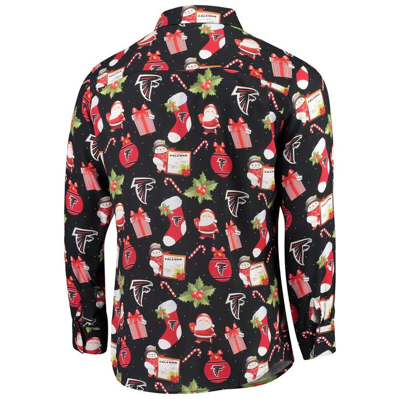 Shop Foco Black Atlanta Falcons Winter Explosion Long Sleeve Woven Button-up Shirt