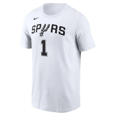 Shop Nike Victor Wembanyama White San Antonio Spurs Icon 2022/23 Name & Number T-shirt