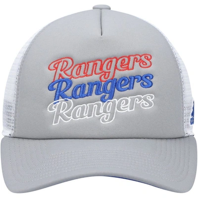Shop Adidas Originals Adidas Gray/white New York Rangers Foam Trucker Snapback Hat