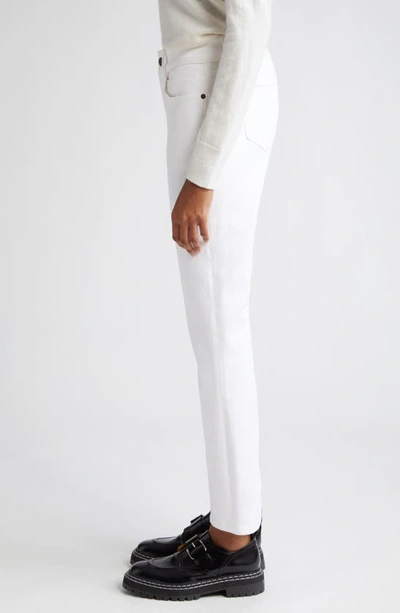 Shop Lafayette 148 Reeve High Waist Straight Leg Ankle Jeans In Washed Plaster