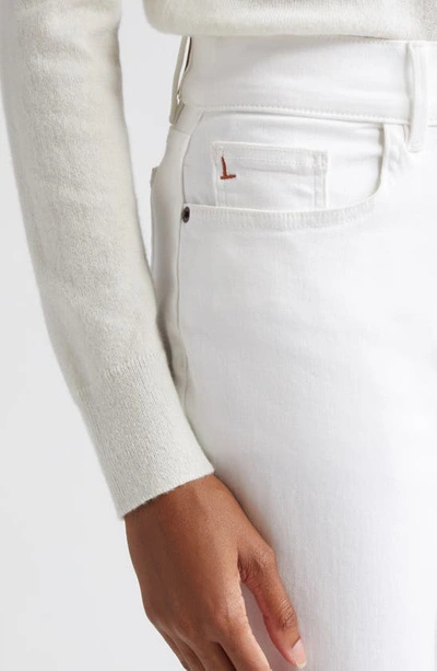 Shop Lafayette 148 Reeve High Waist Straight Leg Ankle Jeans In Washed Plaster