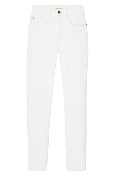 Shop Lafayette 148 Reeve High Waist Straight Leg Ankle Jeans In Washed Plaster