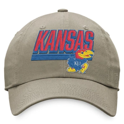 Shop Top Of The World Khaki Kansas Jayhawks Slice Adjustable Hat