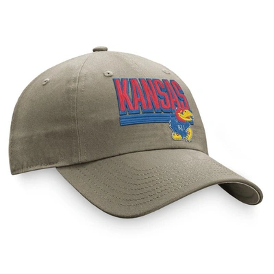 Shop Top Of The World Khaki Kansas Jayhawks Slice Adjustable Hat