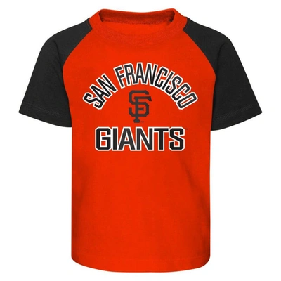 Shop Outerstuff Infant Orange/heather Gray San Francisco Giants Ground Out Baller Raglan T-shirt And Shorts Set