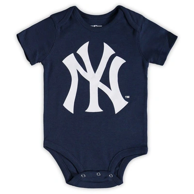 Shop Outerstuff Newborn & Infant Navy/white/heathered Gray New York Yankees 3-pack Change Up Bodysuit Set