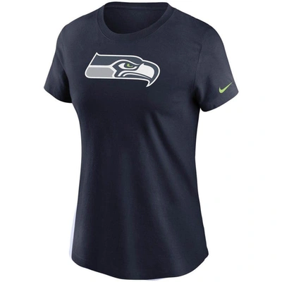 Shop Nike College Navy Seattle Seahawks Logo Essential T-shirt