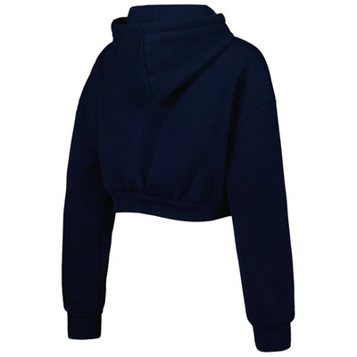 Shop The Wild Collective Navy Tennessee Titans Cropped Pullover Hoodie