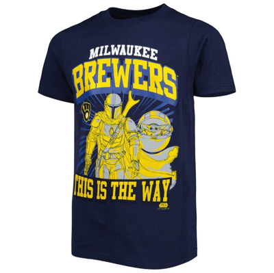 Shop Outerstuff Youth Navy Milwaukee Brewers Star Wars This Is The Way T-shirt