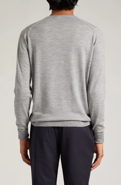 Shop John Smedley Marcus Virgin Wool Crewneck Sweater In Silver