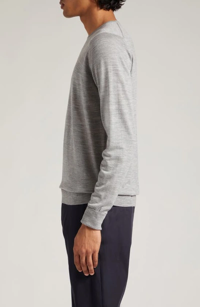 Shop John Smedley Marcus Virgin Wool Crewneck Sweater In Silver