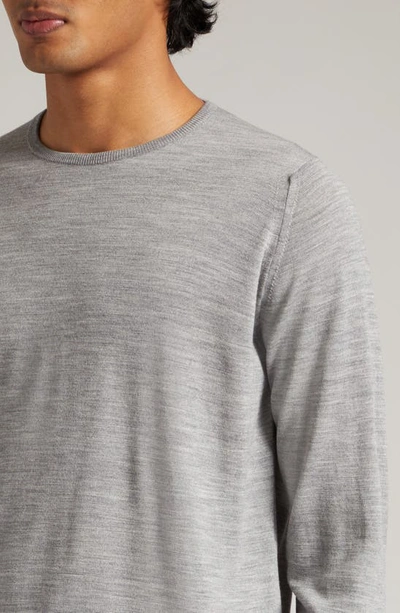 Shop John Smedley Marcus Virgin Wool Crewneck Sweater In Silver