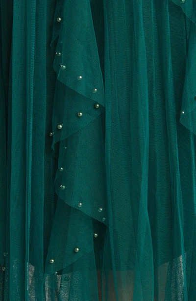 Shop Nikki Lund Wendy Beaded Tulle Skirt In Green