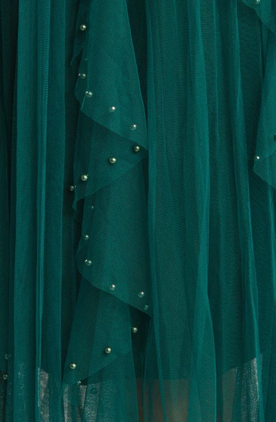 Nikki Lund Wendy Beaded Tulle Skirt In Green