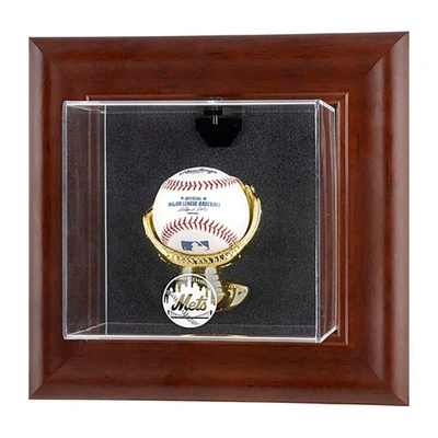 Shop Fanatics Authentic New York Mets Brown Framed Wall-mounted Logo Baseball Display Case