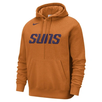 Shop Nike Orange Phoenix Suns Courtside Versus Stitch Split Pullover Hoodie