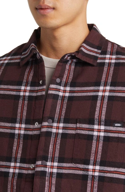 Shop Vans Kesler Plaid Cotton Button-up Shirt In Fudge/ Lavender Frost