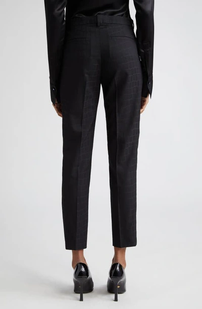 Shop Versace Croc Jacquard Virgin Wool Pants In Black