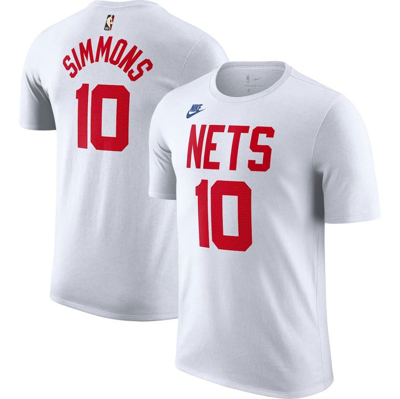 Shop Nike Ben Simmons White Brooklyn Nets 2022/23 Classic Edition Name & Number T-shirt