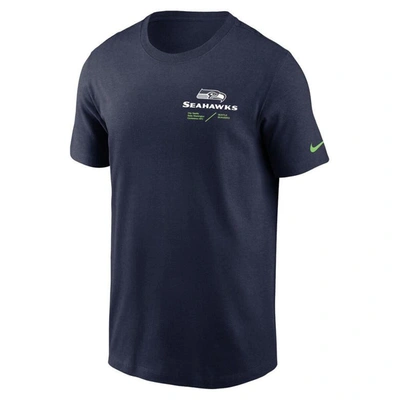 Shop Nike Navy Seattle Seahawks Sideline Infograph Lockup Performance T-shirt