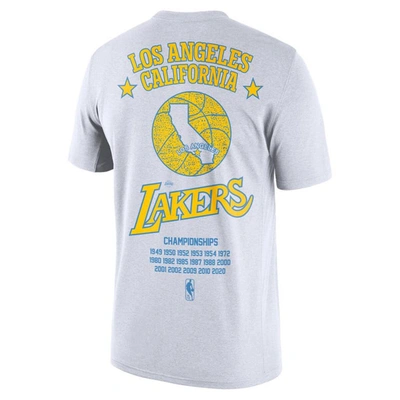 Shop Nike White Los Angeles Lakers 2021/22 City Edition Courtside Heavyweight Moments Story T-shirt