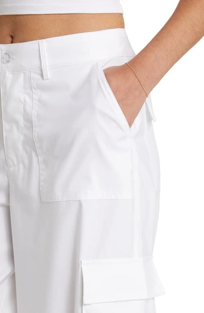 Naked Wardrobe Keep It Casual Wide Leg Cargo Pants In White