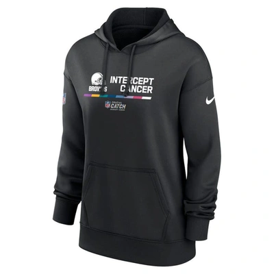 Shop Nike Black Cleveland Browns 2022 Nfl Crucial Catch Therma Performance Pullover Hoodie