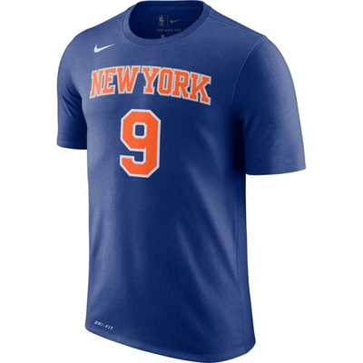 Shop Nike Rj Barrett Royal New York Knicks 2019/2020 Name & Number Performance T-shirt