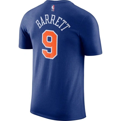 Shop Nike Rj Barrett Royal New York Knicks 2019/2020 Name & Number Performance T-shirt