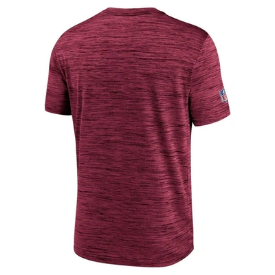 Shop Nike Burgundy Washington Commanders Sideline Velocity Athletic Stack Performance T-shirt