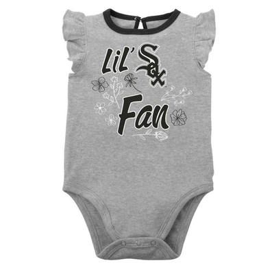 Shop Outerstuff Infant Black/heather Gray Chicago White Sox Little Fan Two-pack Bodysuit Set