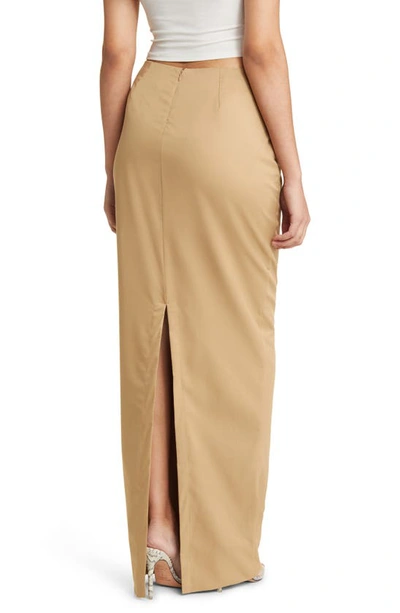 Shop Naked Wardrobe Far From Casual Maxi Skirt In Nude