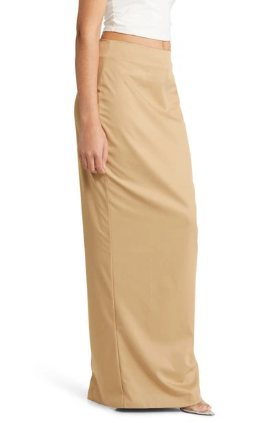 Shop Naked Wardrobe Far From Casual Maxi Skirt In Nude