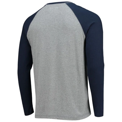 Shop Boxercraft Navy/heathered Gray Tacoma Rainiers Long Sleeve Baseball T-shirt