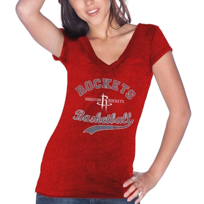 Shop Majestic Threads James Harden Red Houston Rockets Name & Number Tri-blend T-shirt