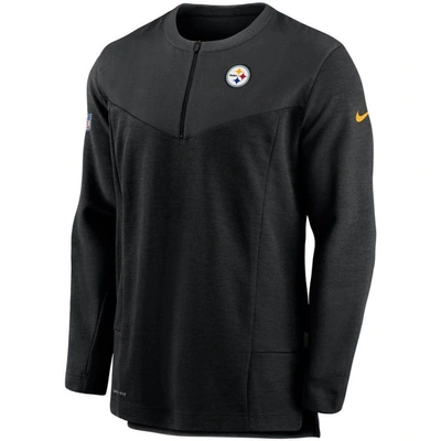 Shop Nike Black Pittsburgh Steelers Sideline Half-zip Uv Performance Jacket