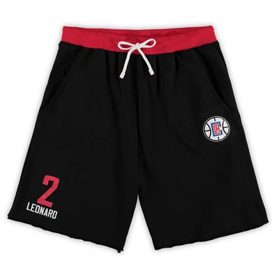 Shop Majestic Kawhi Leonard Black La Clippers Big & Tall French Terry Name & Number Shorts
