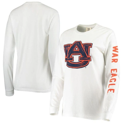 Shop Summit Sportswear White Auburn Tigers Drawn Logo Oversized Long Sleeve T-shirt