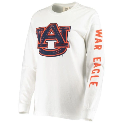 Shop Summit Sportswear White Auburn Tigers Drawn Logo Oversized Long Sleeve T-shirt