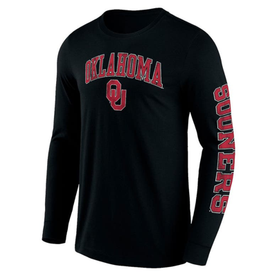 Shop Fanatics Branded Black Oklahoma Sooners Distressed Arch Over Logo 2.0 Long Sleeve T-shirt