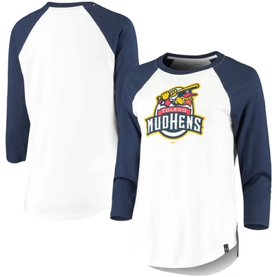 Shop Under Armour Navy/white Toledo Mud Hens Three-quarter Sleeve Baseball T-shirt