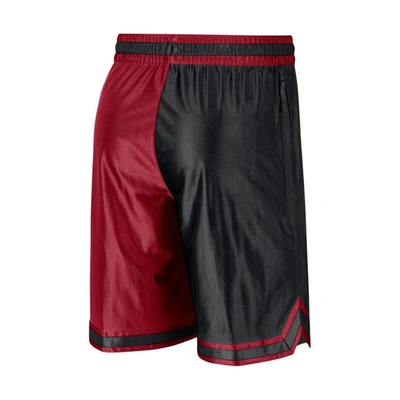 Shop Nike Red/black Miami Heat Courtside Versus Force Split Dna Performance Shorts