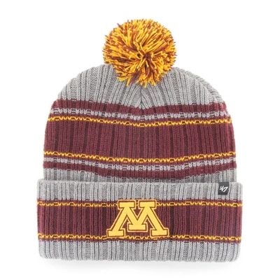 Shop 47 ' Gray Minnesota Golden Gophers Rexford Cuffed Knit Hat With Pom