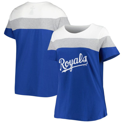 Shop Profile White/royal Kansas City Royals Plus Size Colorblock T-shirt