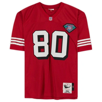 Shop Fanatics Authentic Jerry Rice San Francisco 49ers Autographed Red Mitchell & Ness Authentic Jersey