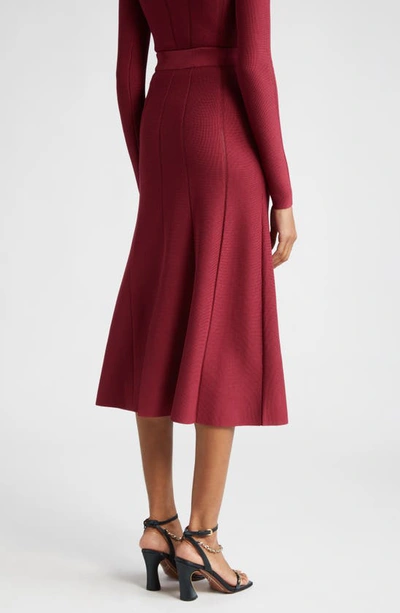 Shop Zimmermann Lace Inset Paneled Knit Skirt In Burgundy