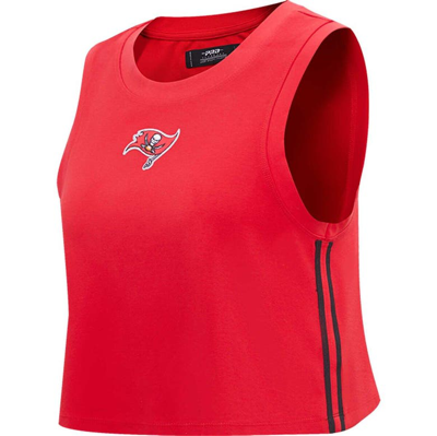 Shop Pro Standard Red Tampa Bay Buccaneers Ombre Wordmark Classic Cropped Tank Top