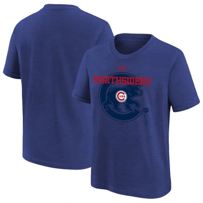 Shop Nike Youth  Royal Chicago Cubs Rewind Retro Tri-blend T-shirt