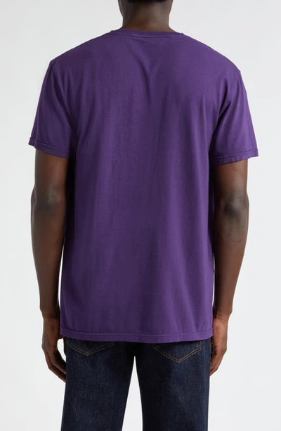 Shop Noah Logo Pocket Cotton T-shirt In Dark Purple