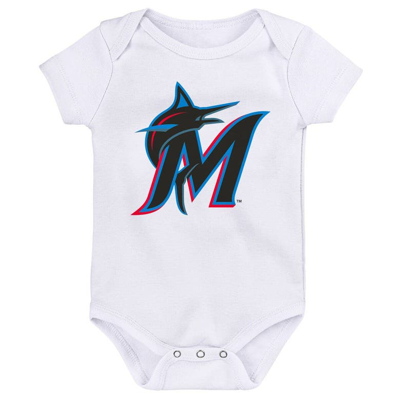 Shop Outerstuff Newborn & Infant Blue/black/white Miami Marlins Minor League Player Three-pack Bodysuit Set